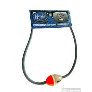 NWT - NECKZ FLOATING BALSA WOOD FLOATZ SUNGLASS STRAP GREY STRAP W/ORANGE FLOAT